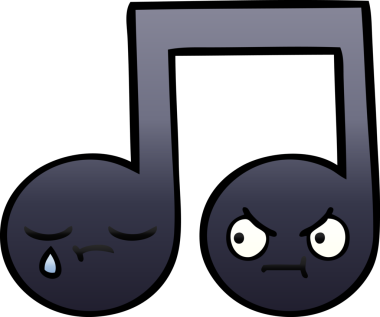 Bir insan tarafından çizilmiş bir notanın gölgelenmiş karikatürü