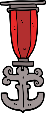 Bir insan tarafından çizilmiş karalama denizci madalyası.