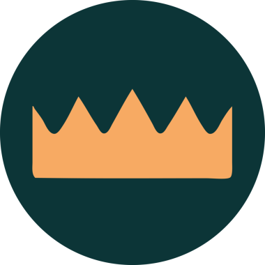 Bir insan tarafından çizilmiş bir tacın ikonik dövme şekli