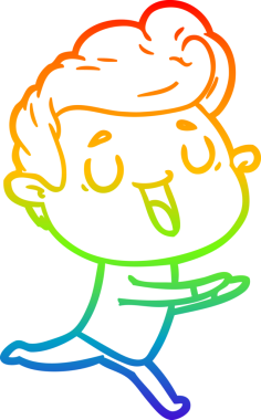 gökkuşağı gradyanı çizimi bir insan tarafından çizilmiş mutlu bir çizgi film adamı