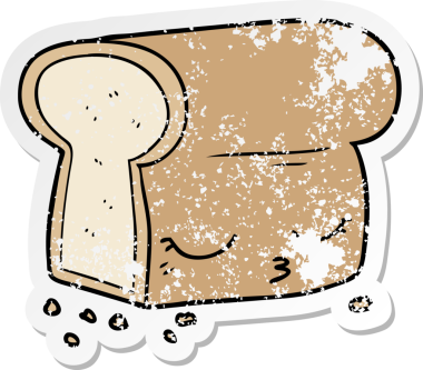 Bir insan tarafından çizilmiş bir somun ekmeğin sıkıntılı çıkartması.