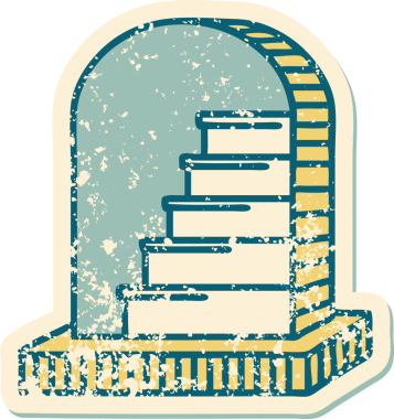 Bir insan tarafından çizilmiş bir mezar taşının sembolik dövmesi.