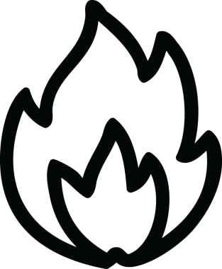 Bir insan tarafından çizilmiş basit alev simgesi