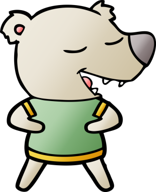 Bir insan tarafından çizilmiş çizgi film ayısı.