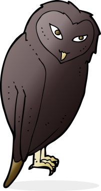 bir insan tarafından çizilmiş bir baykuş.