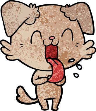 Bir insan tarafından çizilmiş nefes nefese bir köpek.