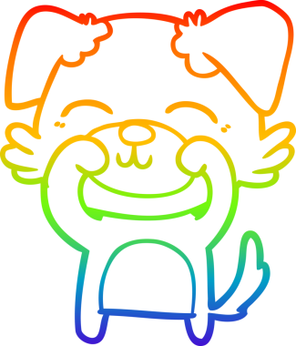 gökkuşağı gradyan çizimi bir insan tarafından çizilmiş bir çizgi köpek