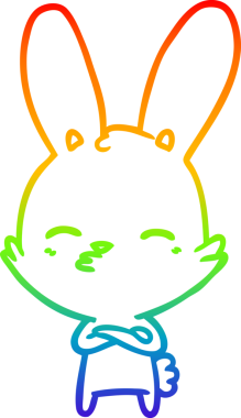 gökkuşağı gradyan çizimi bir insan tarafından çizilmiş meraklı tavşan çizgi filmi