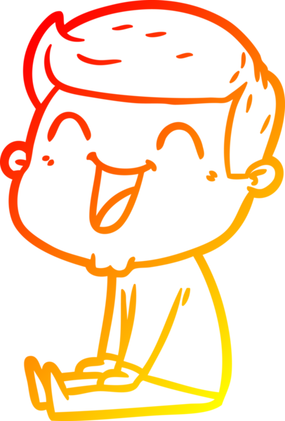 Bir insan tarafından çizilmiş gülen çizgi film karakterinin sıcak çizgi çizimi