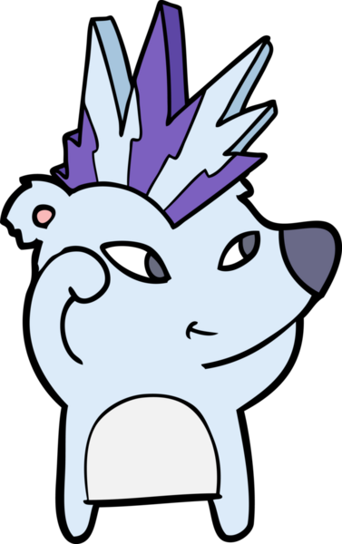 Bir insan tarafından çizilmiş sevimli çizgi film ayısı.