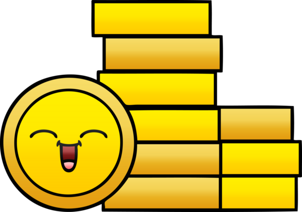 Bir insan tarafından çizilmiş bozuk paranın gölgelenmiş karikatürü