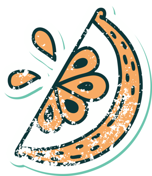 Bir insan tarafından çizilmiş limon diliminin sembolik dövmeli görüntüsü