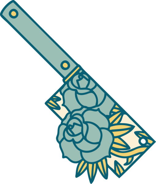 Bir satırın ve bir insanın çizdiği çiçeklerin ikonik dövme şekli