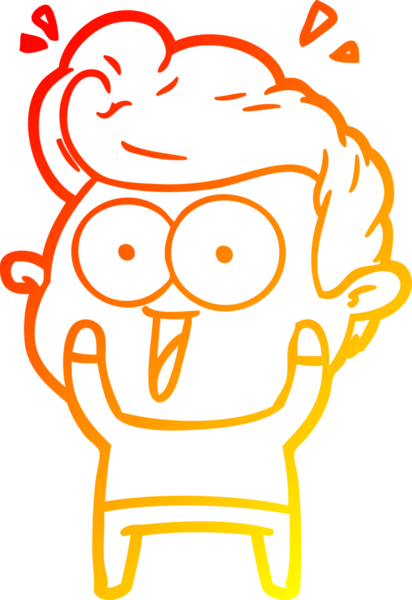 Bir insan tarafından çizilmiş, heyecanlı bir çizgi film çizimi.