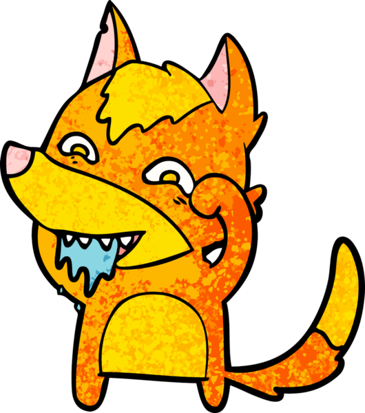 Aç tilki çizgi film karakteri bir insan tarafından çizilmiş.