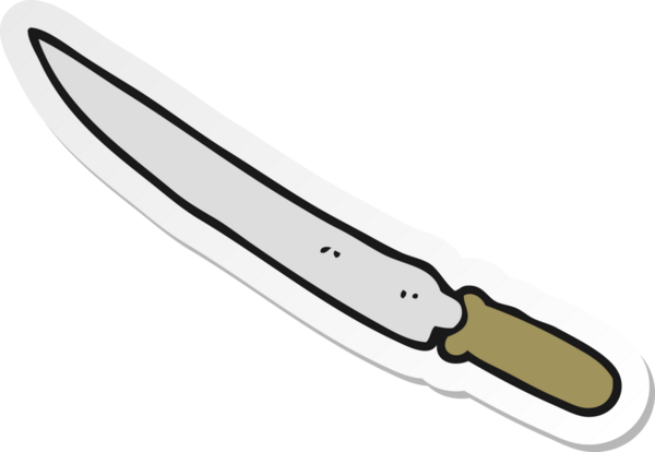Bir insan tarafından çizilmiş bir mutfak bıçağının çıkartması.
