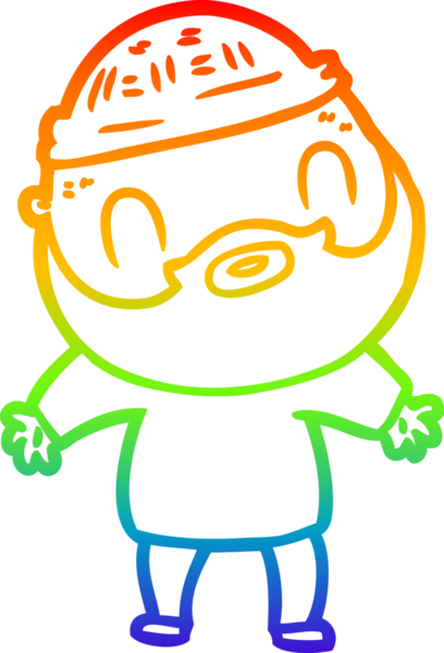 Gökkuşağı gradyan çizgi çizimi bir insan tarafından çizilmiş sakallı bir adamın