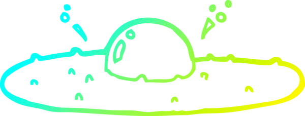 Bir insan tarafından çizilen kızarmış yumurtanın soğuk gradyan çizimi