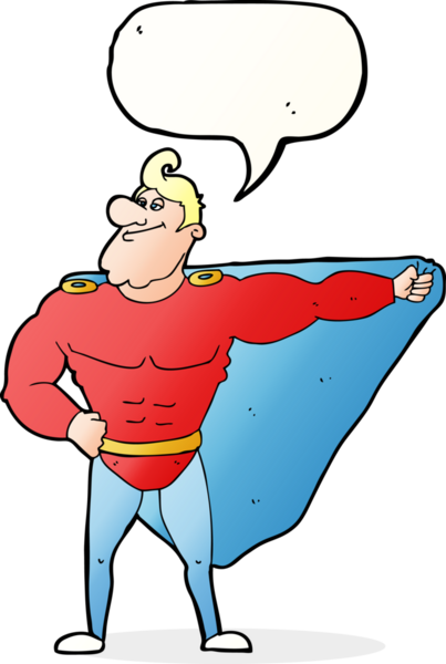 Bir insan tarafından çizilmiş komik bir çizgi film kahramanı.