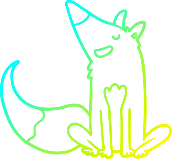 Bir insan tarafından çizilmiş bir tilki çizgi çizimi.