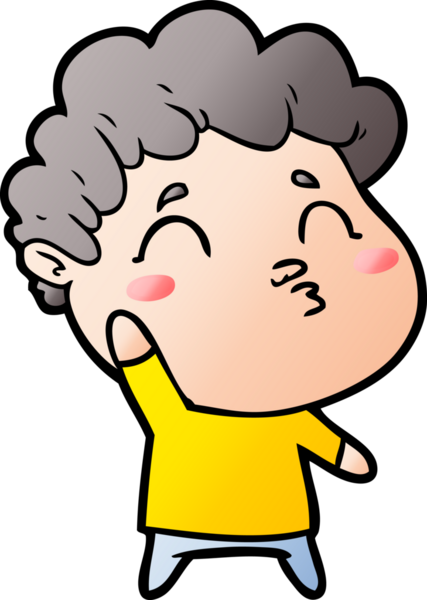 Çizgi film adamı somurtuyor Bir insan tarafından çizilmiş