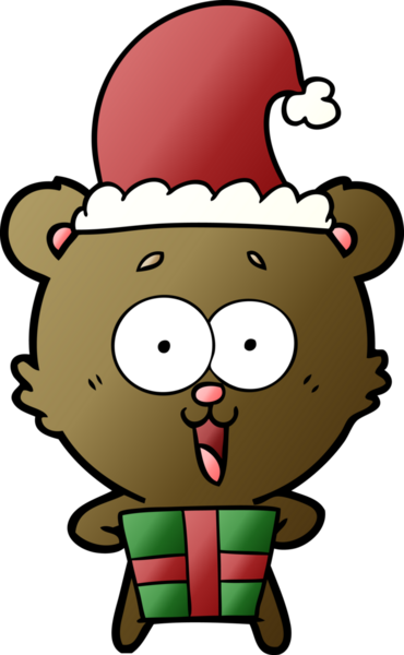 Bir insan tarafından çizilmiş gülen oyuncak ayı karikatürü.