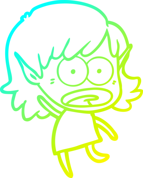 Bir çizgi film karakteri çizimi bir insan tarafından çizilmiş bir elf kızı şok etti.