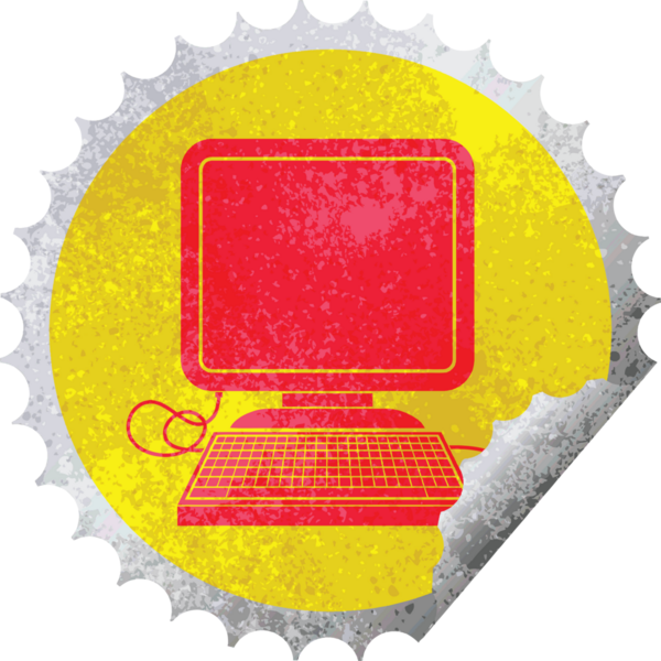 bir insan tarafından çizilmiş fare ve ekran soyma etiketli bilgisayar