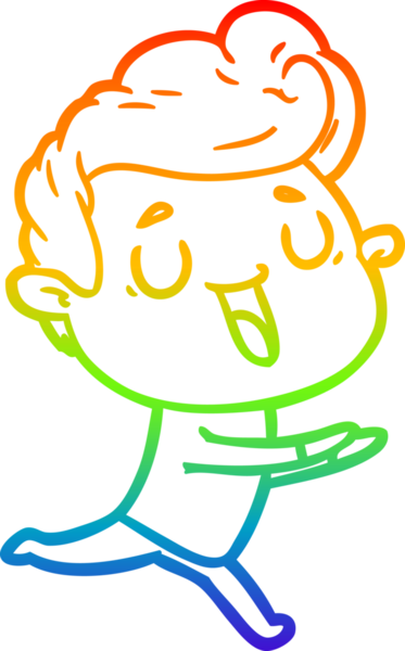 gökkuşağı gradyanı çizimi bir insan tarafından çizilmiş mutlu bir çizgi film adamı