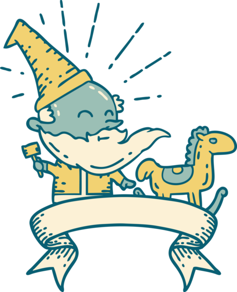 Dövme stili Noel Baba karakterli parşömen. Bir insan tarafından çizilmiş oyuncak.