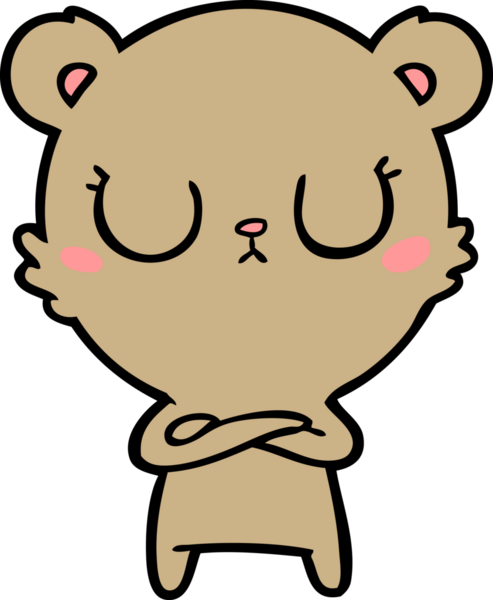 Bir insan tarafından çizilmiş barışçıl ayı yavrusu.