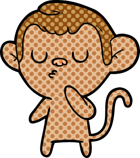 Bir insan tarafından çizilmiş çizgi maymun.