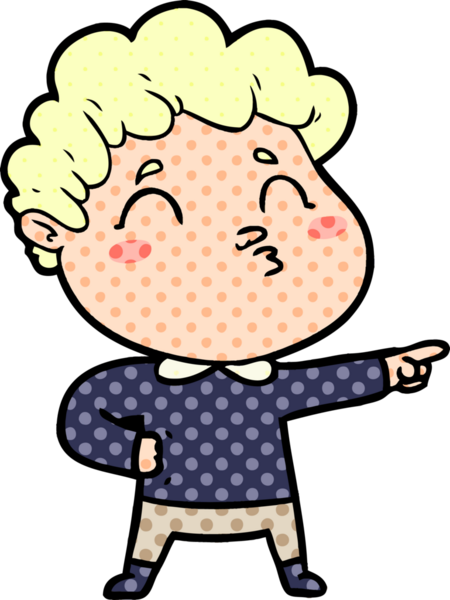 Çizgi film adamı somurtuyor Bir insan tarafından çizilmiş