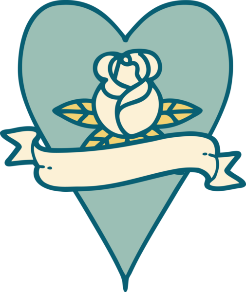 Bir insan tarafından çizilmiş bir kalbin ikonik dövme görüntüsü.