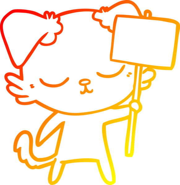 Bir insan tarafından çizilmiş sevimli bir köpeğin sıcak çizgi çizgisi.