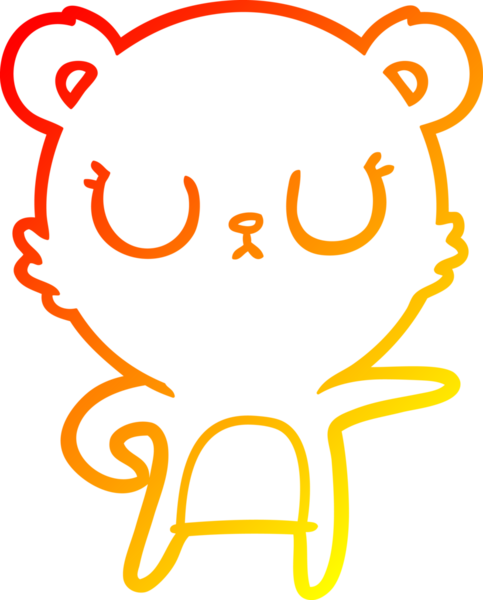 Bir insan tarafından çizilmiş barışçıl bir ayının sıcak çizgi çizgisi.