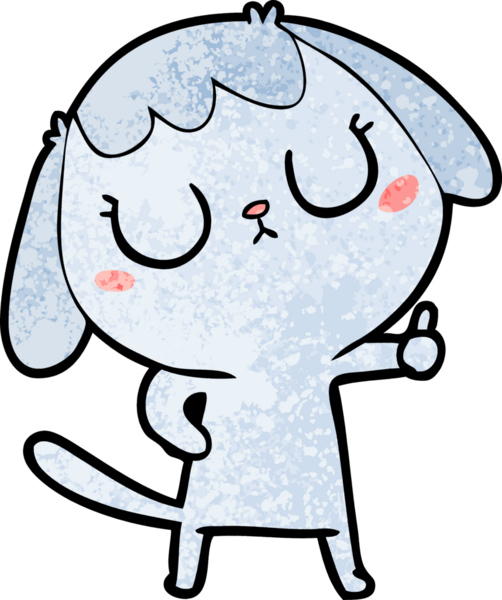 Bir insan tarafından çizilmiş şirin bir çizgi film köpeği.