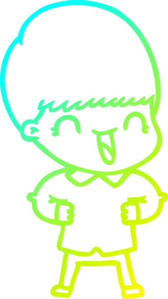 Bir insan tarafından çizilmiş mutlu çizgi film çocuğu çizimi.