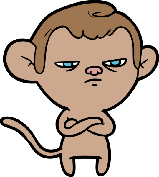 Bir insan tarafından çizilmiş çizgi maymun.