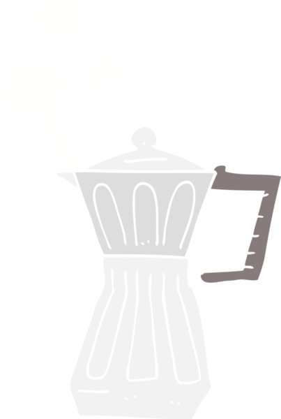 Bir insan tarafından çizilen espresso sobası yapımcısının düz renk çizimi