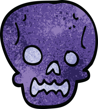 Bir insan tarafından çizilmiş cadılar bayramı kafatası karalaması.