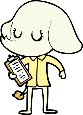 Bir insan tarafından çizilmiş şirin bir fil.