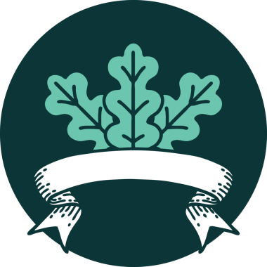 bir insan tarafından çizilmiş yaprak sancağına sahip dövme biçimi simgesi