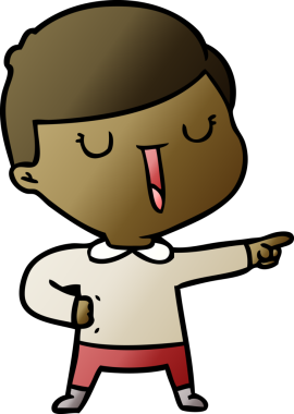 Bir insan tarafından çizilmiş mutlu çocuk çizgi filmi.