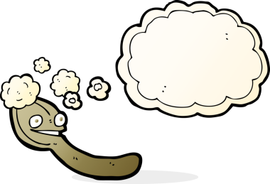 Bir insan tarafından çizilmiş düşünce baloncuklu kaşık.