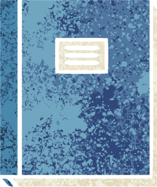 Bir insan tarafından çizilmiş bir çalışma kitabının retro çizim tarzı karikatürü