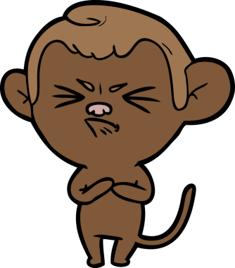 Bir insan tarafından çizilmiş sinir bozucu bir maymun.