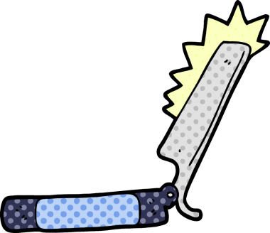 Bir insan tarafından çizilmiş keskin bir jilet.