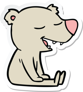 Bir insan tarafından çizilmiş çizgi film ayısının çıkartması.