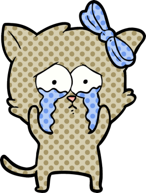 Bir insan tarafından çizilmiş çizgi film kedisi.